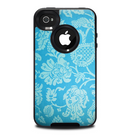 The Subtle Blue Floral Lace Pattern Skin for the iPhone 4-4s OtterBox Commuter Case