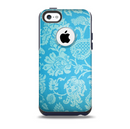 The Subtle Blue Floral Lace Pattern Skin for the iPhone 5c OtterBox Commuter Case