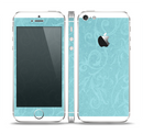 The Subtle Blue Floral Laced Skin Set for the Apple iPhone 5