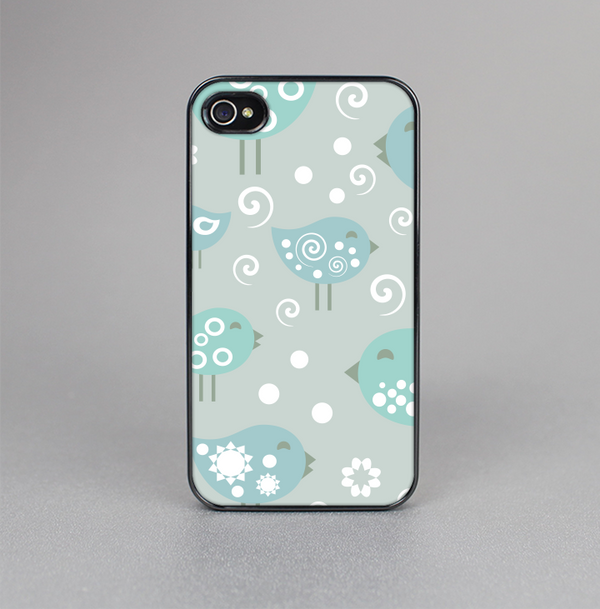 The Subtle Blue Multiple Birds Skin-Sert for the Apple iPhone 4-4s Skin-Sert Case