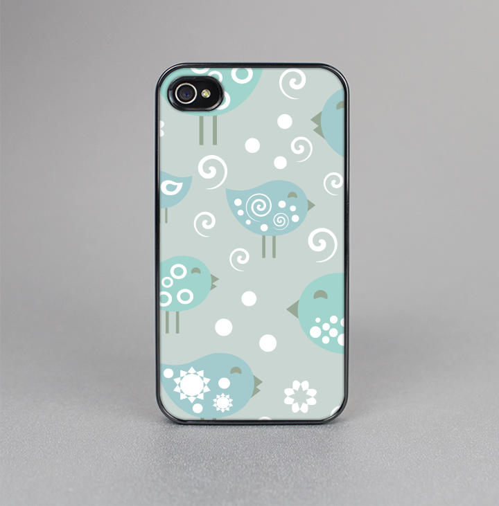 The Subtle Blue Multiple Birds Skin-Sert for the Apple iPhone 4-4s Skin-Sert Case