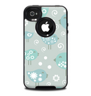 The Subtle Blue Multiple Birds Skin for the iPhone 4-4s OtterBox Commuter Case