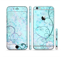 The Subtle Blue & Pink Grunge Floral Sectioned Skin Series for the Apple iPhone 6s Plus