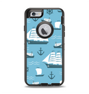 The Subtle Blue Ships and Anchors Apple iPhone 6 Otterbox Defender Case Skin Set