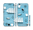 The Subtle Blue Ships and Anchors Sectioned Skin Series for the Apple iPhone 6s Plus