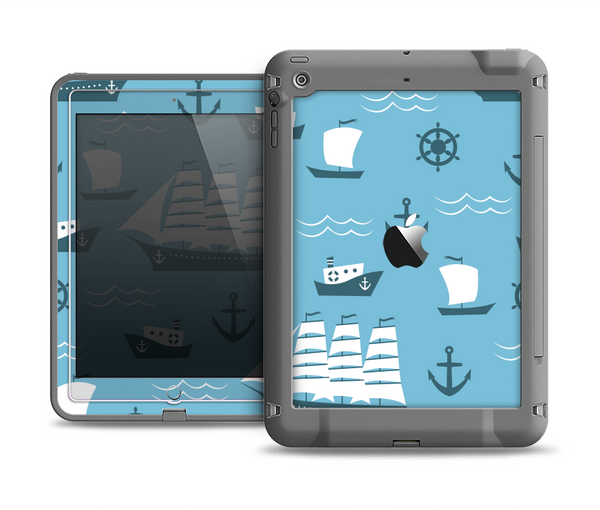 The Subtle Blue Ships and Anchors Apple iPad Air LifeProof Fre Case Skin Set