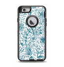 The Subtle Blue Sketched Lace Pattern V21 Apple iPhone 6 Otterbox Defender Case Skin Set