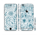 The Subtle Blue Sketched Lace Pattern V21 Sectioned Skin Series for the Apple iPhone 6s Plus