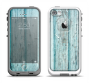 The Subtle Blue Vertical Aged Wood Apple iPhone 5-5s LifeProof Fre Case Skin Set