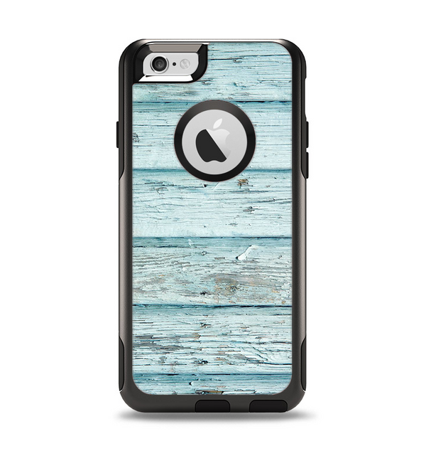 The Subtle Blue Vertical Aged Wood Apple iPhone 6 Otterbox Commuter Case Skin Set
