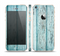 The Subtle Blue Vertical Aged Wood Skin Set for the Apple iPhone 5s
