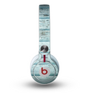 The Subtle Blue Vertical Aged Wood Skin for the Beats by Dre Mixr Headphones