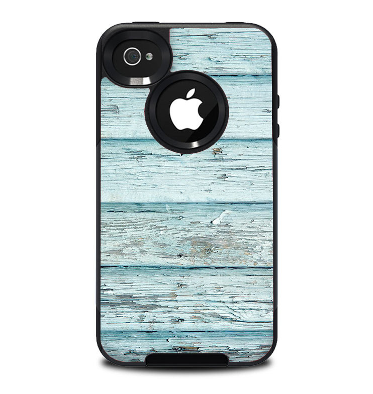 The Subtle Blue Vertical Aged Wood Skin for the iPhone 4-4s OtterBox Commuter Case