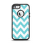 The Subtle Blue & White Chevron Pattern Apple iPhone 5-5s Otterbox Defender Case Skin Set