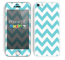 The Subtle Blue & White Chevron Pattern Skin for the Apple iPhone 5c