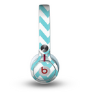 The Subtle Blue & White Chevron Pattern Skin for the Beats by Dre Mixr Headphones