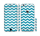 The Subtle Blue & White Chevron Pattern V2 Sectioned Skin Series for the Apple iPhone 6s Plus