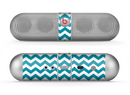 The Subtle Blue & White Chevron Pattern V2 Skin for the Beats by Dre Pill Bluetooth Speaker