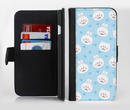 The Subtle Blue & White Faced Cats Ink-Fuzed Leather Folding Wallet Credit-Card Case for the Apple iPhone 6/6s, 6/6s Plus, 5/5s and 5c