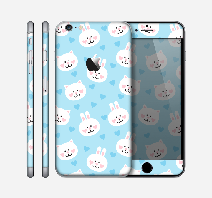The Subtle Blue & White Faced Cats Skin for the Apple iPhone 6 Plus
