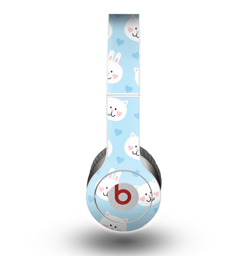 The Subtle Blue & White Faced Cats Skin for the Beats by Dre Original Solo-Solo HD Headphones