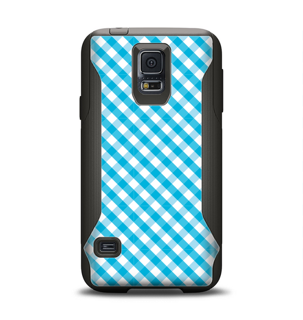 The Subtle Blue & White Plaid Samsung Galaxy S5 Otterbox Commuter Case Skin Set