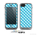 The Subtle Blue & White Plaid Skin for the Apple iPhone 5c LifeProof Case