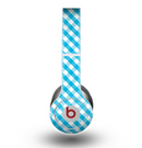 The Subtle Blue & White Plaid Skin for the Beats by Dre Original Solo-Solo HD Headphones