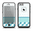 The Subtle Blue & White Plaid with Polka Dots Apple iPhone 6/6s LifeProof Fre Case Skin Set