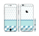 The Subtle Blue & White Plaid with Polka Dots Sectioned Skin Series for the Apple iPhone 6s Plus