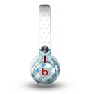 The Subtle Blue & White Plaid with Polka Dots Skin for the Beats by Dre Mixr Headphones