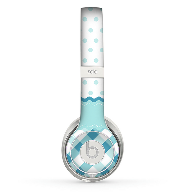 The Subtle Blue & White Plaid with Polka Dots Skin for the Beats by Dre Solo 2 Headphones