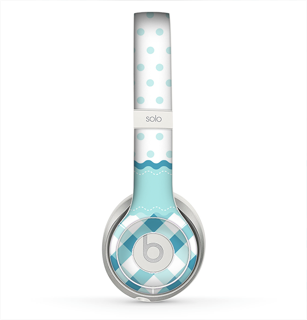 The Subtle Blue & White Plaid with Polka Dots Skin for the Beats by Dre Solo 2 Headphones