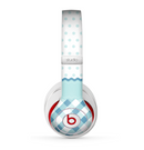 The Subtle Blue & White Plaid with Polka Dots Skin for the Beats by Dre Studio (2013+ Version) Headphones