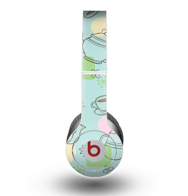 The Subtle Blue With Coffee Icon Sketches Skin for the Beats by Dre Original Solo-Solo HD Headphones
