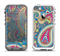 The Subtle Blue & Yellow Paisley Pattern Apple iPhone 5-5s LifeProof Fre Case Skin Set