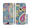 The Subtle Blue & Yellow Paisley Pattern Sectioned Skin Series for the Apple iPhone 6s Plus