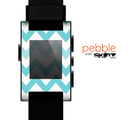 The Subtle Blue & White Chevron Pattern Skin for the Pebble SmartWatch