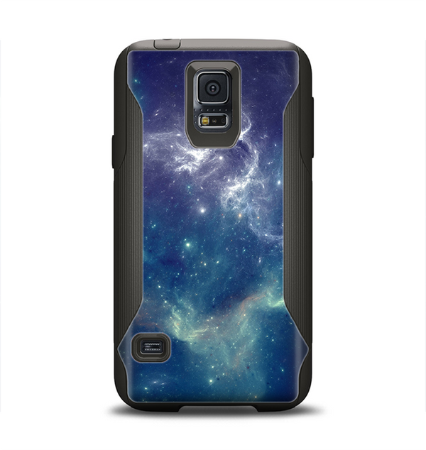The Subtle Blue and Green Nebula Samsung Galaxy S5 Otterbox Commuter Case Skin Set
