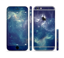 The Subtle Blue and Green Nebula Sectioned Skin Series for the Apple iPhone 6s Plus