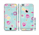The Subtle Blue with Pink Treats Sectioned Skin Series for the Apple iPhone 6s Plus