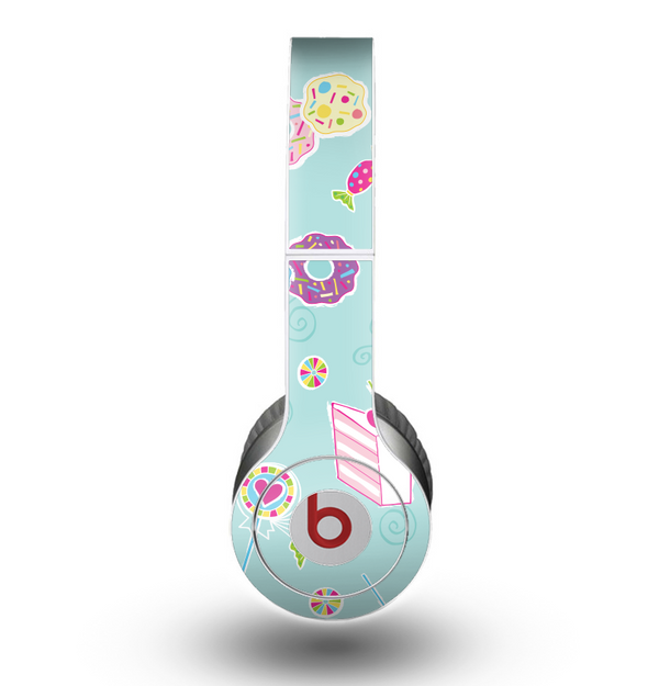 The Subtle Blue with Pink Treats Skin for the Beats by Dre Original Solo-Solo HD Headphones