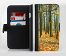 The Subtle Gold Autumn Forrest Ink-Fuzed Leather Folding Wallet Credit-Card Case for the Apple iPhone 6/6s, 6/6s Plus, 5/5s and 5c