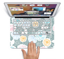 The Subtle Gray & White Floral Illustration Skin Set for the Apple MacBook Pro 13"   (A1278)