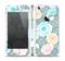 The Subtle Gray & White Floral Illustration Skin Set for the Apple iPhone 5