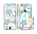 The Subtle Gray & White Floral Illustration Sectioned Skin Series for the Apple iPhone 6s Plus