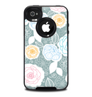 The Subtle Gray & White Floral Illustration Skin for the iPhone 4-4s OtterBox Commuter Case