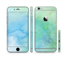 The Subtle Green & Blue Watercolor Sectioned Skin Series for the Apple iPhone 6 Plus