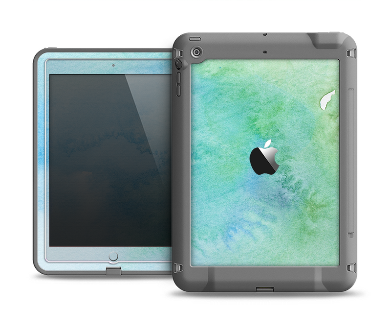 The Subtle Green & Blue Watercolor Apple iPad Air LifeProof Fre Case Skin Set