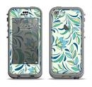 The Subtle Green Floral Vector Pattern Apple iPhone 5c LifeProof Nuud Case Skin Set